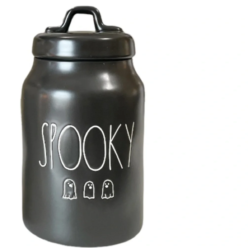 NEW Rae Dunn SPOOKY 👻👻👻 Canister Set/2